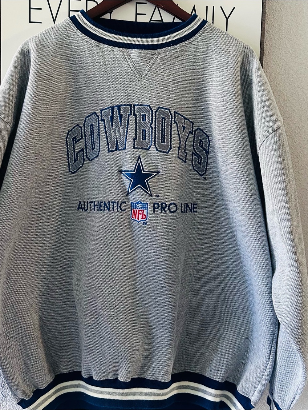 Dallas Cowboys Grey Crewneck Sweatshirt - Authentic Pro Line